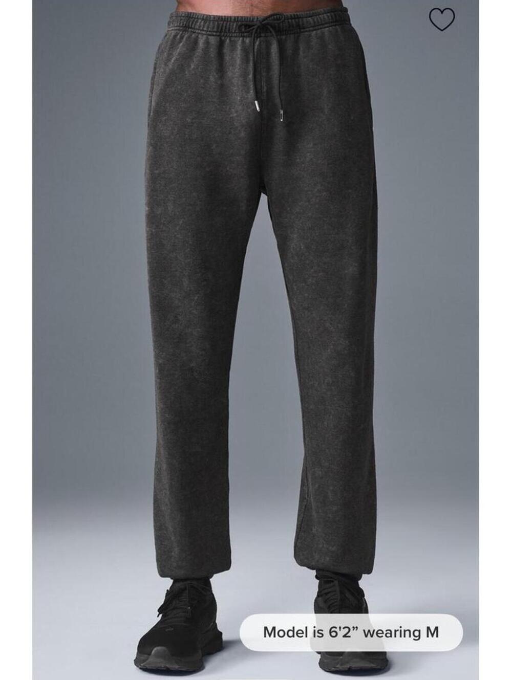 Alo Yoga Unisex Vintage Washed Black Chill Sweatpants size L
